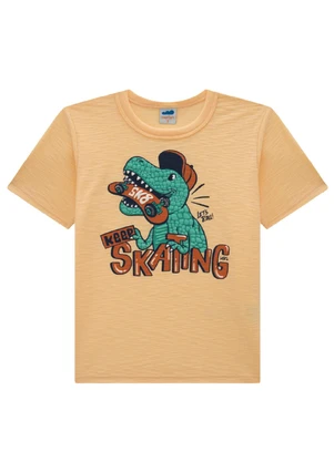 Marlan - Conjunto Camiseta e Bermuda em Moletinho Amarelo - MARLAN