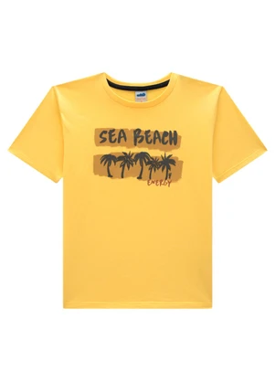 Marlan - Conjunto Camiseta e Bermuda em Moletinho Amarelo - MARLAN
