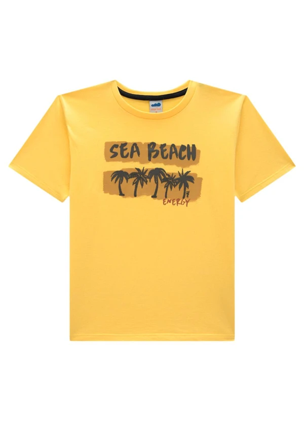 Marlan - Conjunto Camiseta e Bermuda em Moletinho Amarelo