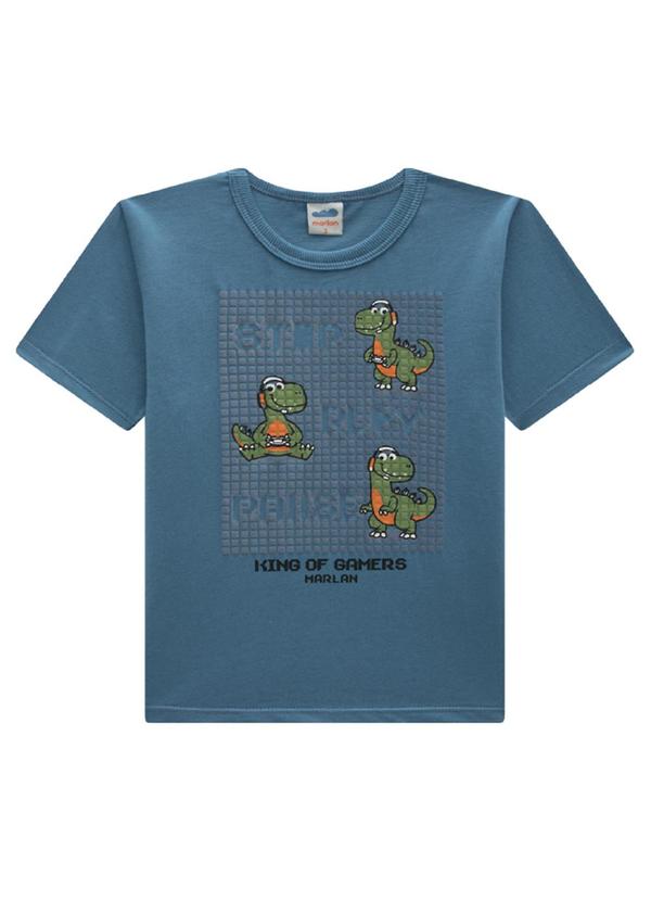 Marlan - Conjunto Camiseta e Bermuda em Moletinho Azul 2