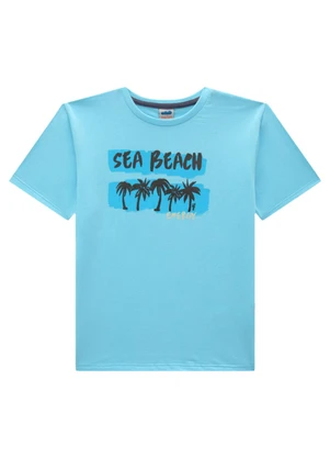 Marlan - Conjunto Camiseta e Bermuda em Moletinho Azul - MARLAN