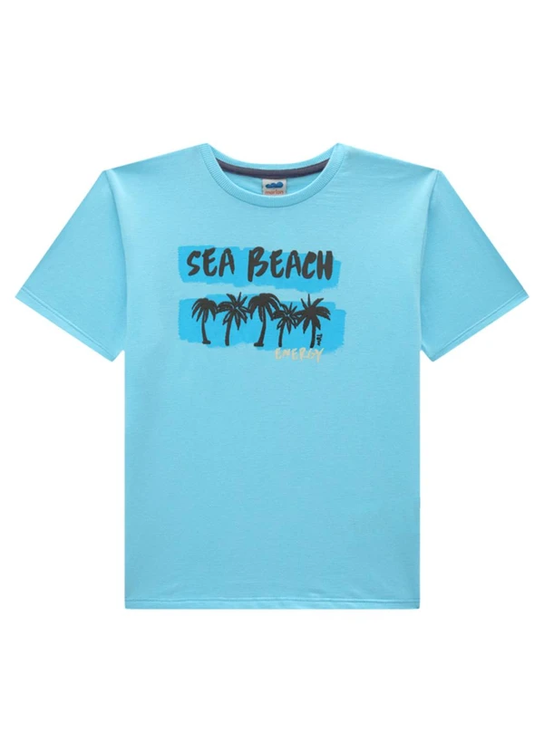 Marlan - Conjunto Camiseta e Bermuda em Moletinho Azul 2