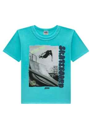 Marlan - Conjunto Camiseta e Bermuda em Moletinho Azul - MARLAN