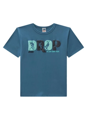 Marlan - Conjunto Camiseta e Bermuda em Moletinho Azul - MARLAN