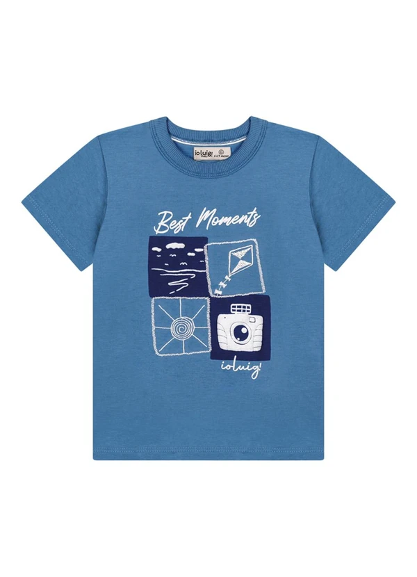 Ioluig - Conjunto Camiseta e Bermuda em Moletinho Azul 3
