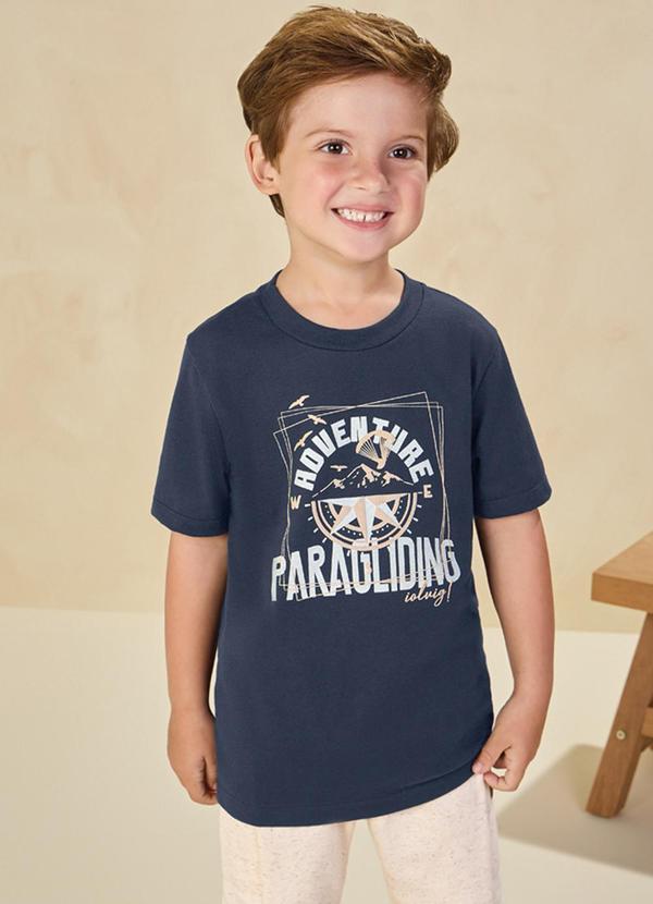 Ioluig - Conjunto Camiseta e Bermuda em Moletinho Azul 2