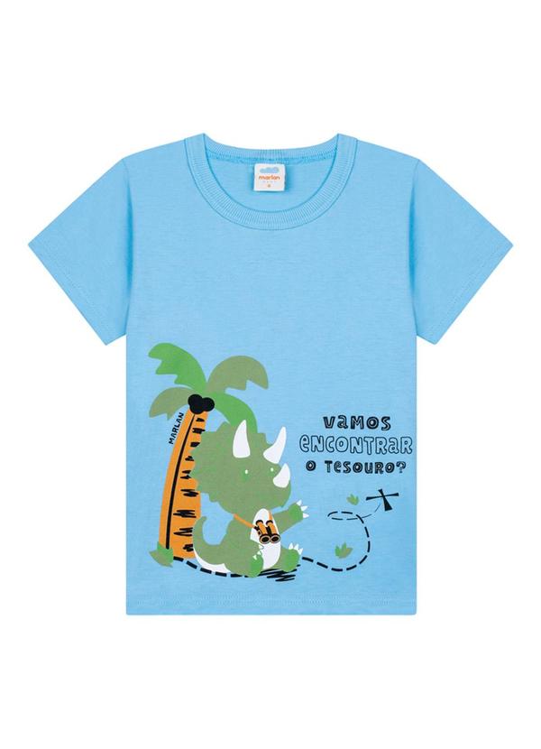 Marlan - Conjunto Camiseta e Bermuda em Moletinho Azul 2