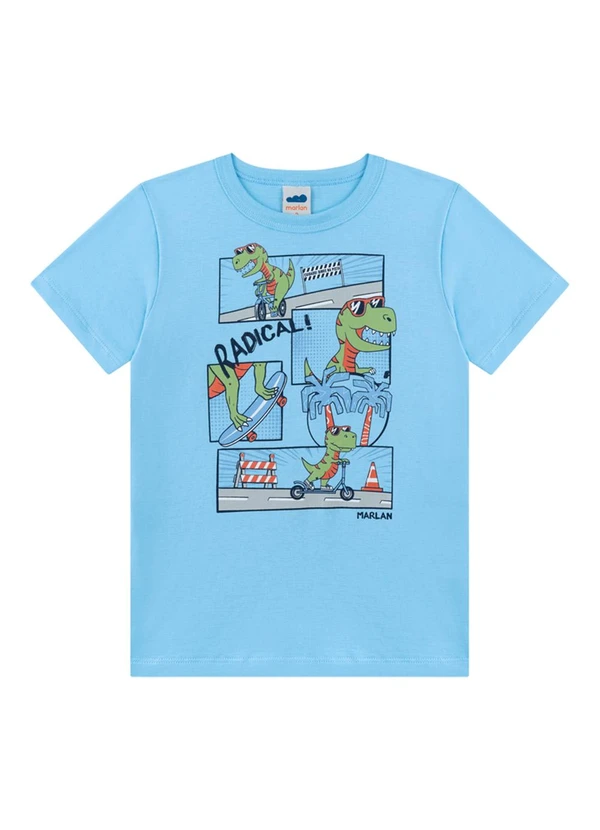 Marlan - Conjunto Camiseta e Bermuda em Moletinho Azul 2