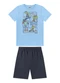 Marlan - Conjunto Camiseta e Bermuda em Moletinho Azul - variação: Azul
