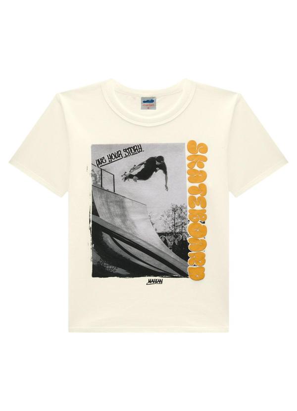 Marlan - Conjunto Camiseta e Bermuda em Moletinho Bege