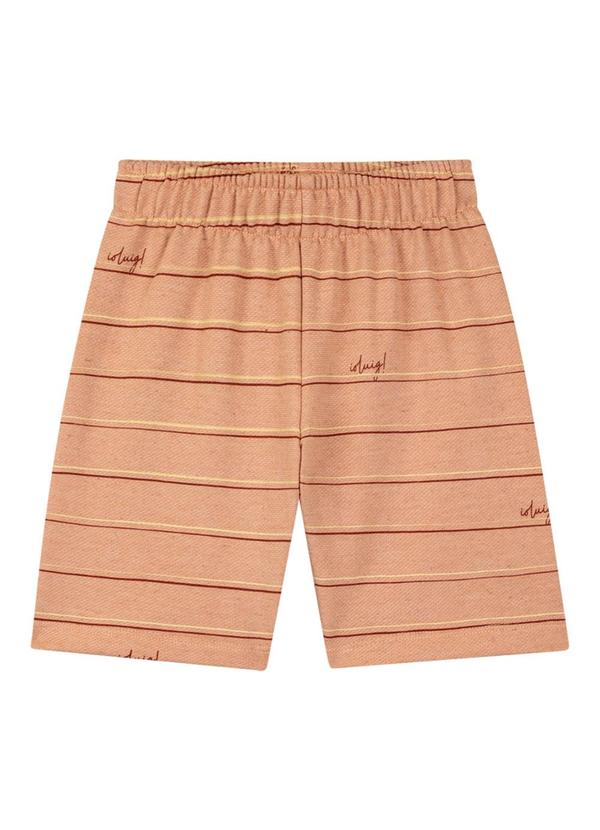 Ioluig - Conjunto Camiseta e Bermuda em Moletinho Bege 4