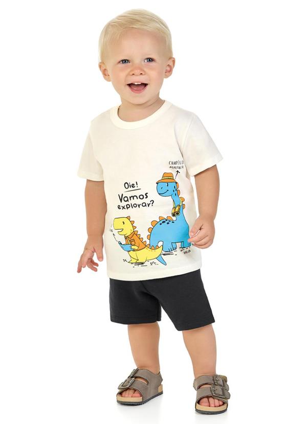 Marlan - Conjunto Camiseta e Bermuda em Moletinho Bege 3