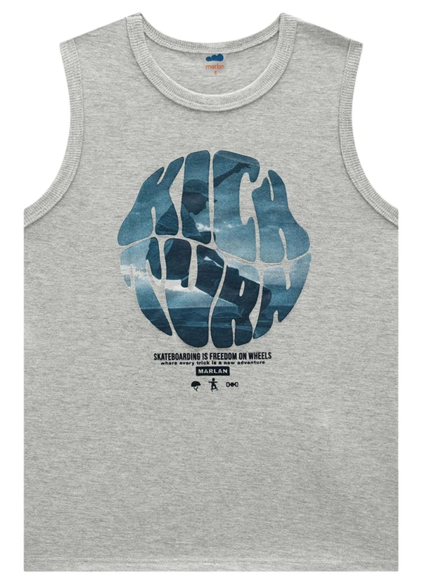 Marlan - Conjunto Camiseta e Bermuda em Moletinho Cinza