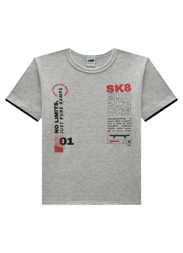 Marlan - Conjunto Camiseta e Bermuda em Moletinho Cinza 2