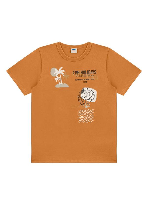 Marlan - Conjunto Camiseta e Bermuda em Moletinho Marrom 2