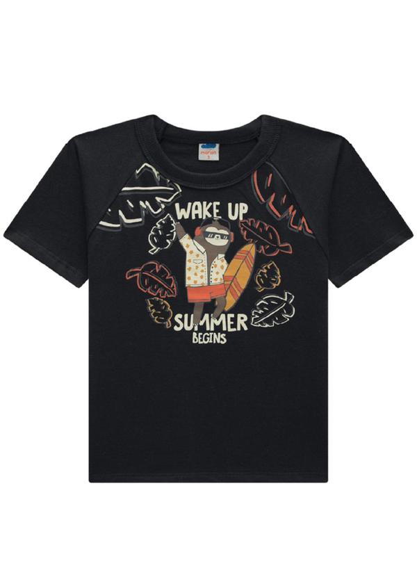 Marlan - Conjunto Camiseta e Bermuda em Moletinho Preto 2