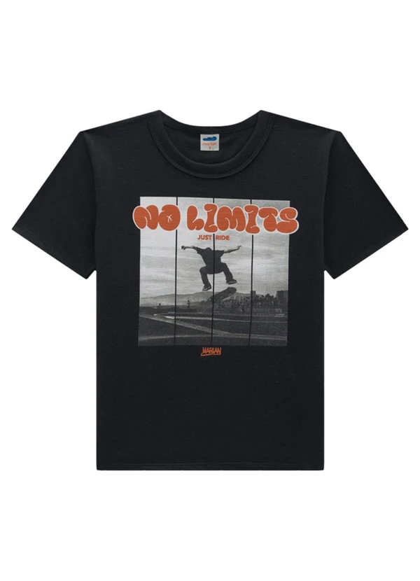 Marlan - Conjunto Camiseta e Bermuda em Moletinho Preto 2