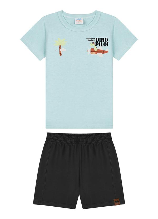 Marlan - Conjunto Camiseta e Bermuda em Moletinho Verde 2