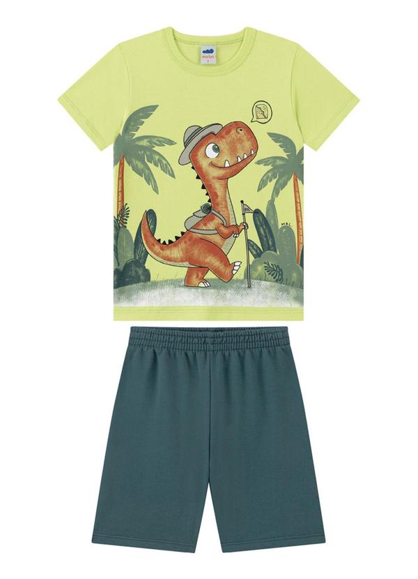 Marlan - Conjunto Camiseta e Bermuda em Moletinho Verde 1