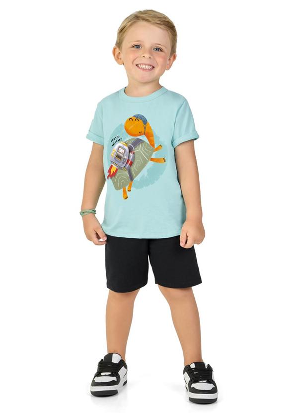 Marlan - Conjunto Camiseta e Bermuda em Moletinho Verde 1