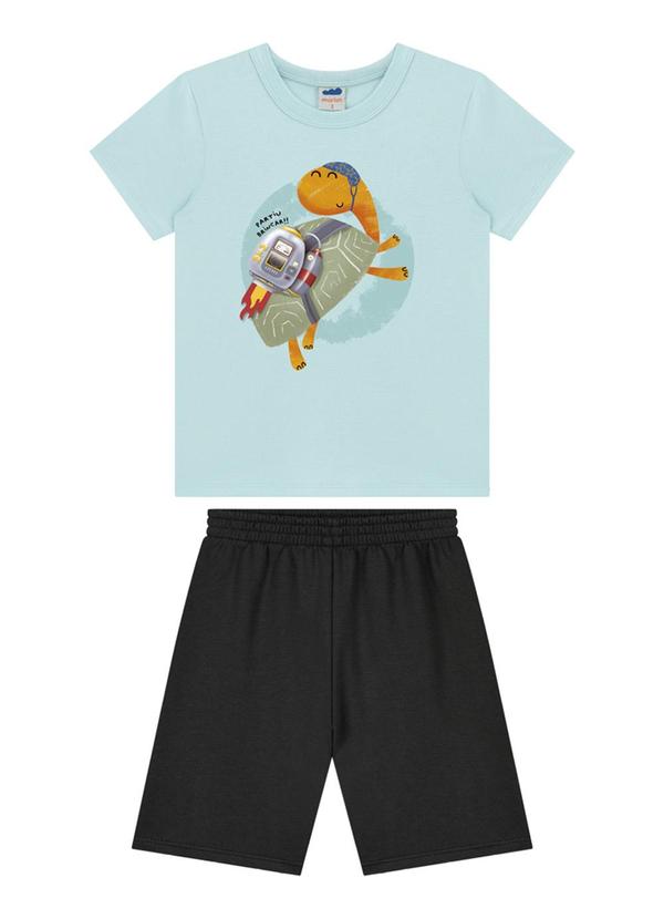 Marlan - Conjunto Camiseta e Bermuda em Moletinho Verde 2