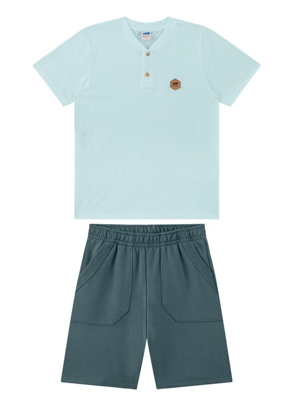 Marlan - Conjunto Camiseta e Bermuda em Moletinho Verde 2