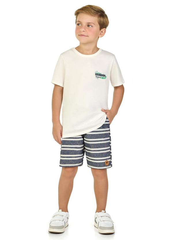 Marlan - Conjunto Camiseta e Bermuda em Tecido Eco Bege 1