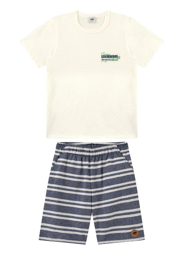 Marlan - Conjunto Camiseta e Bermuda em Tecido Eco Bege 2