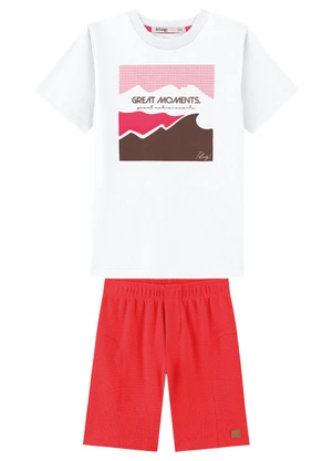 Ioluig - Conjunto Camiseta e Bermuda Estampa 3d Bege - IOLUIG