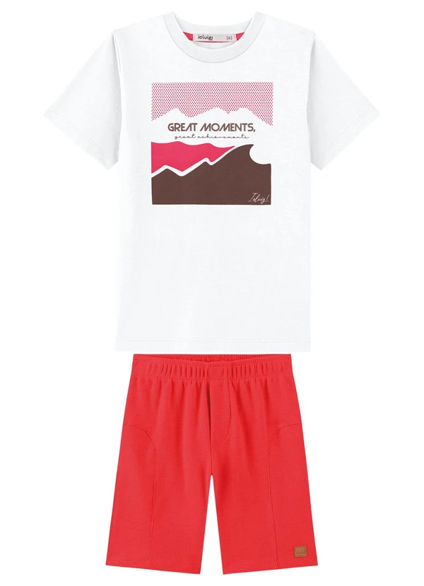 Ioluig - Conjunto Camiseta e Bermuda Estampa 3d Bege