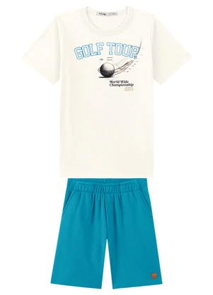 Ioluig - Conjunto Camiseta e Bermuda Estampa 3d Bege - IOLUIG