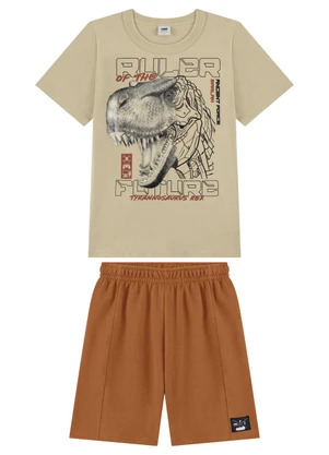 Marlan - Conjunto Camiseta e Bermuda Estampa Gel Bege - MARLAN