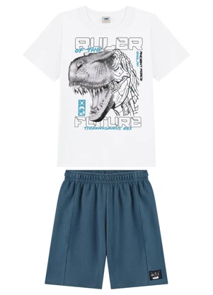 Marlan - Conjunto Camiseta e Bermuda Estampa Gel Branco - MARLAN