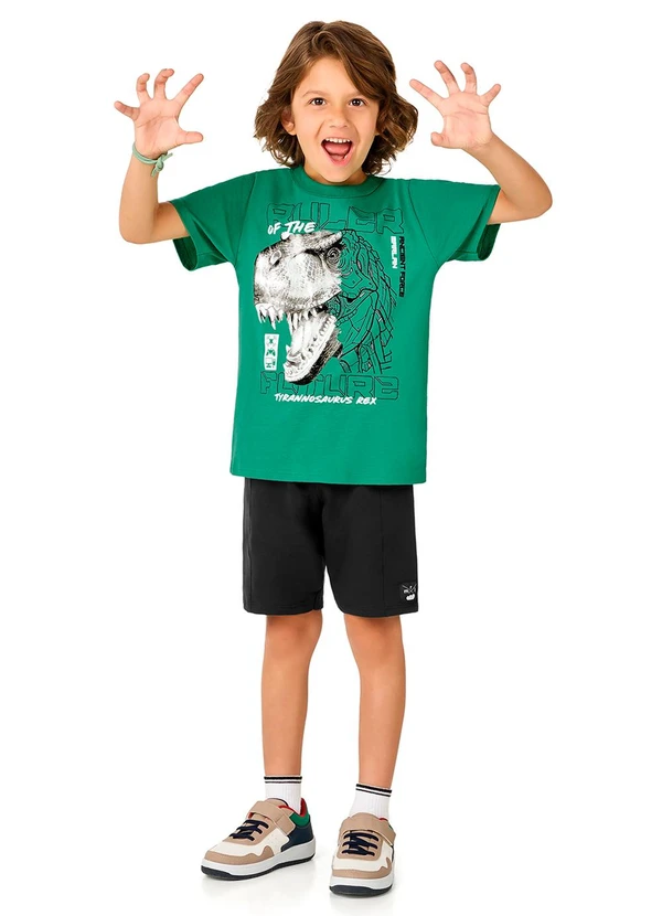 Marlan - Conjunto Camiseta e Bermuda Estampa Gel Verde