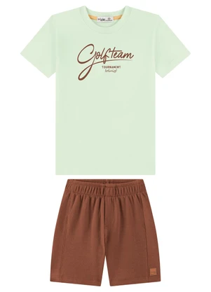 Ioluig - Conjunto Camiseta e Bermuda Estampa Puff Verde - IOLUIG