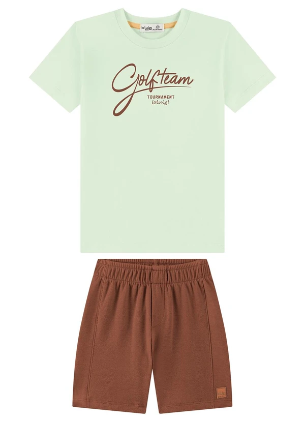 Ioluig - Conjunto Camiseta e Bermuda Estampa Puff Verde