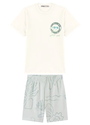 Ioluig - Conjunto Camiseta e Bermuda Estampada Bege - IOLUIG