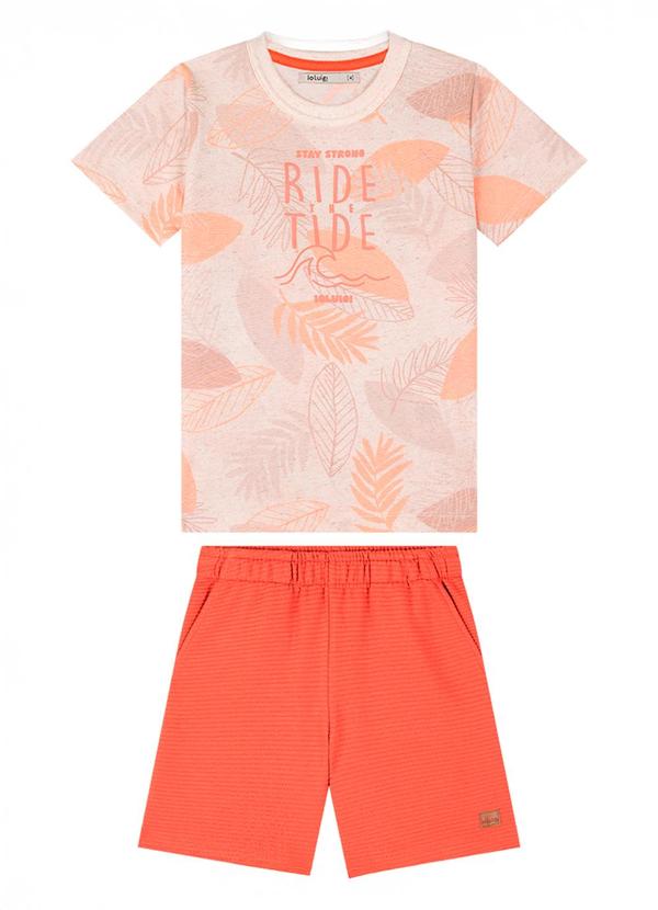 Ioluig - Conjunto Camiseta e Bermuda Gorgurinho Laranja
