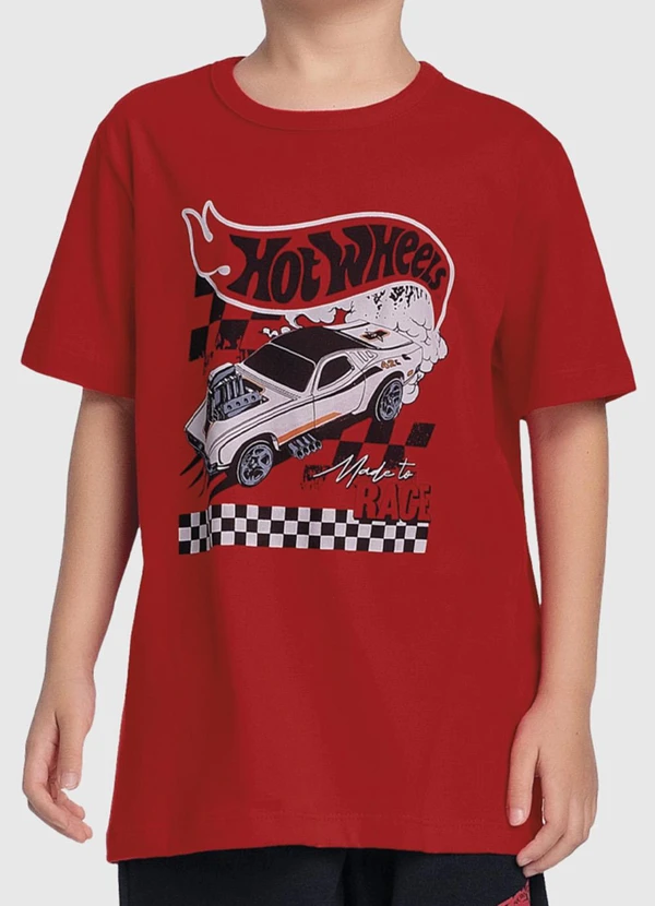 Fakini Kids - Conjunto Camiseta e Bermuda Hot Wheels Vermelho 2