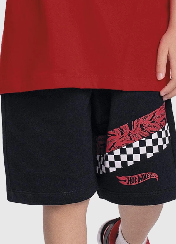 Fakini Kids - Conjunto Camiseta e Bermuda Hot Wheels Vermelho 3