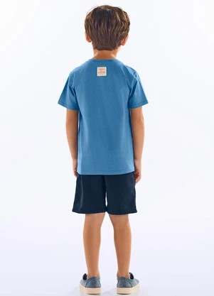 Up Baby - Conjunto Camiseta e Bermuda Infantil Azul - UP BABY