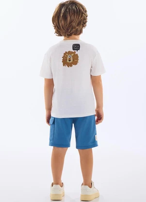 Up Baby - Conjunto Camiseta e Bermuda Infantil Bege - UP BABY