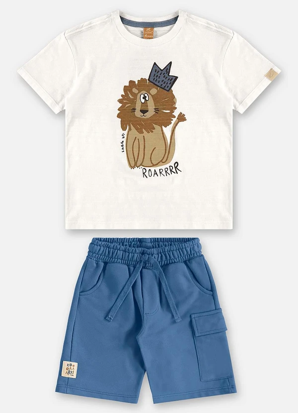 Up Baby - Conjunto Camiseta e Bermuda Infantil Bege 3
