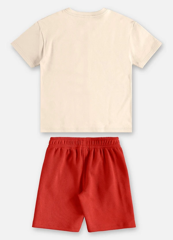 Up Baby - Conjunto Camiseta e Bermuda Infantil Bege 3