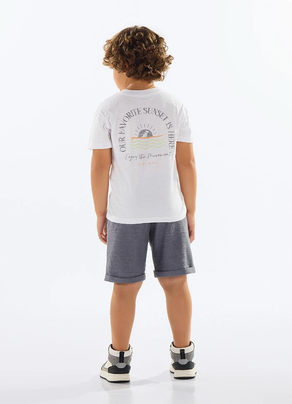 Quimby - Conjunto Camiseta e Bermuda Infantil Branco 2