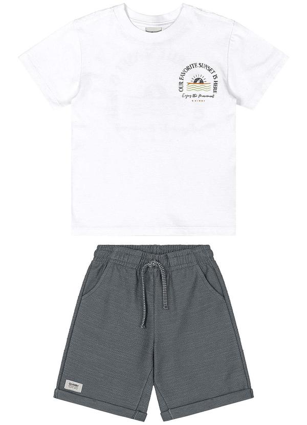 Quimby - Conjunto Camiseta e Bermuda Infantil Branco 3