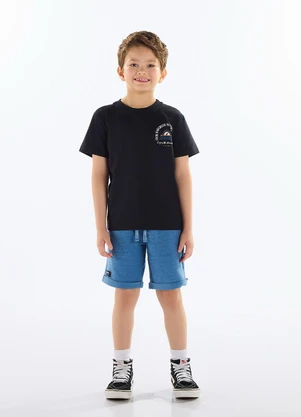 Quimby - Conjunto Camiseta e Bermuda Infantil Preto - QUIMBY