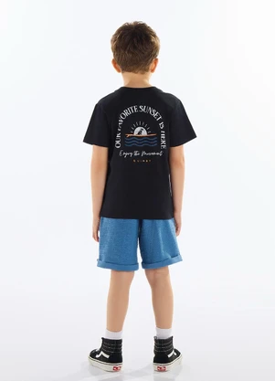 Quimby - Conjunto Camiseta e Bermuda Infantil Preto - QUIMBY