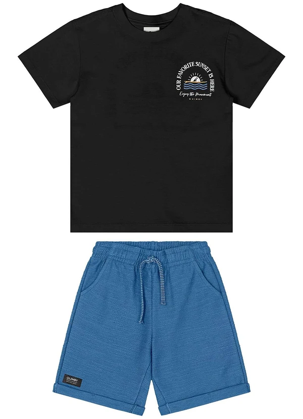 Quimby - Conjunto Camiseta e Bermuda Infantil Preto 3