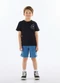 Quimby - Conjunto Camiseta e Bermuda Infantil Preto - variação: Preto